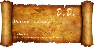 Dorner Dezső névjegykártya
