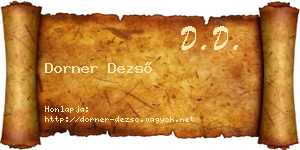 Dorner Dezső névjegykártya